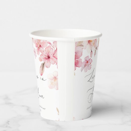Sakura Kirschblüte Liebe ist in Blütezeit Pappbecher (Rechts)