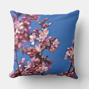 Sakura Kirschblüten berühren Blau Kissen