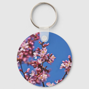 Sakura Kirschblüten berühren Blau Schlüsselanhänger