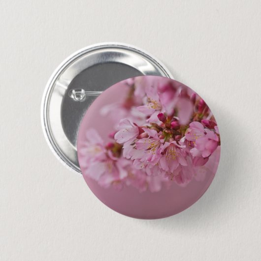 Sakura Kirschblüten Blassrosa Reflektionen Button (Vorne & Hinten)