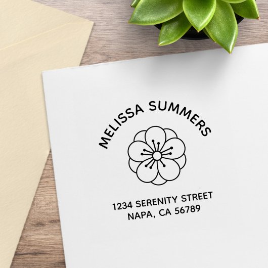 Sakura-Kirschblüten-Blumenbogen-Adresse Gummistempel