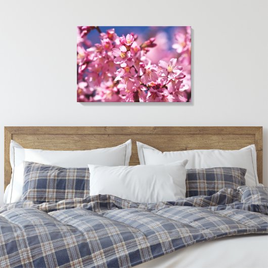 Sakura Kirschblüten, die von Sonnenlicht geküsst w Leinwanddruck (Insitu (Schlafzimmer))