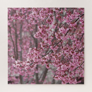 Sakura Kirschblüten Fließendes Rosa Puzzle