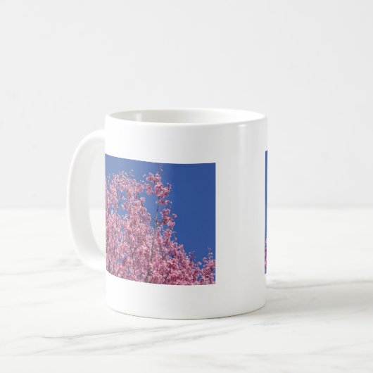 Sakura Kirschblüten im Blauen Kaffeetasse (Vorderseite Links)