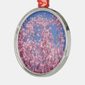 Sakura Kirschblüten im Blauen Ornament Aus Metall (Links)