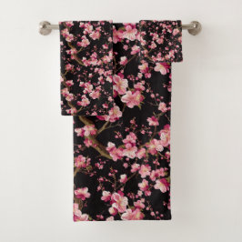 Sakura-Kirschblüten-Muster Badhandtuch Set