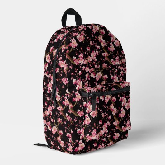 Sakura-Kirschblüten-Muster Bedruckter Rucksack (Rückseitige Ecke links)