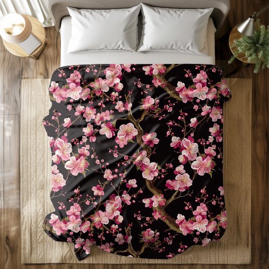 Sakura-Kirschblüten-Muster Fleecedecke