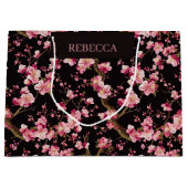 Sakura-Kirschblüten-Muster Große Geschenktüte (Vorderseite)