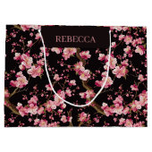 Sakura-Kirschblüten-Muster Große Geschenktüte (Rückseite)