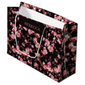 Sakura-Kirschblüten-Muster Große Geschenktüte (Vorderseite Schrägansicht)