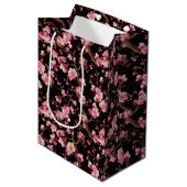 Sakura-Kirschblüten-Muster Mittlere Geschenktüte (Vorderseite Schrägansicht)