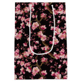Sakura-Kirschblüten-Muster Mittlere Geschenktüte (Rückseite)