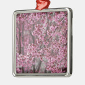 Sakura Kirschblüten pink Silbernes Ornament (Links)