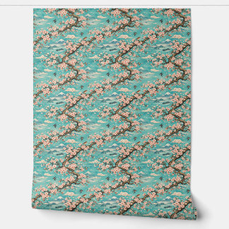 Sakura Kirschblüten Ukiyo-e Japanische Tapete
