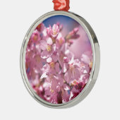 Sakura Kirschblüten von Sonnenlicht geküsst Silbernes Ornament (Links)