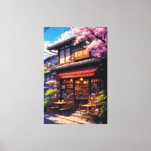 Sakura Kissa  - Cherry Blossom Café Leinwanddruck (Vorderseite)