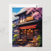 Sakura Kissa - Cherry Blossom Café Postkarte (Vorne/Hinten)