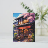 Sakura Kissa - Kirschblüten Café Postkarte (Stehend Vorderseite)