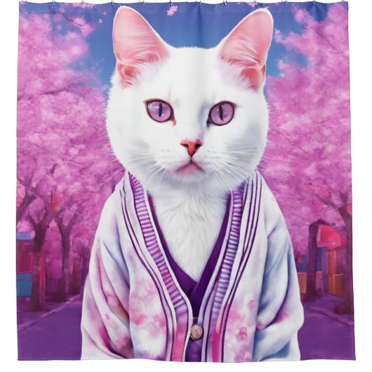 Sakura kitty duschvorhang (Vorderseite)