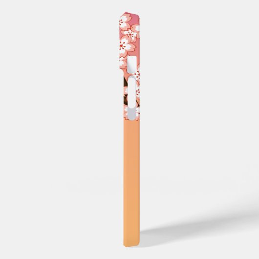 Sakura Kokeshi Doll - Geisha Girl on Peach Case-Mate iPhone Hülle (Rückseite / Links)