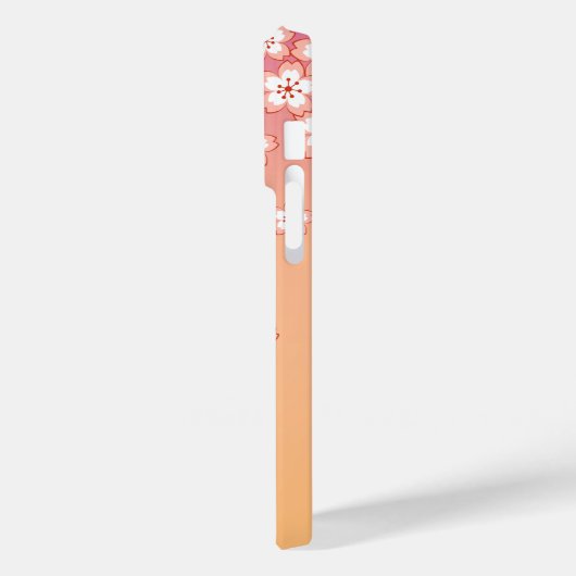 Sakura Kokeshi Doll - Geisha Girl on Peach Case-Mate iPhone Hülle (Rückseite / Links)