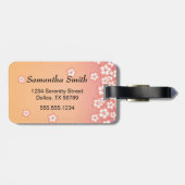 Sakura Kokeshi Doll - Geisha Girl on Peach Gepäckanhänger (Rückseite horizontal)