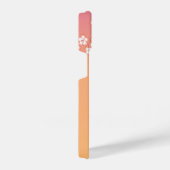 Sakura Kokeshi Doll - Geisha Girl on Peach iPhone Hülle (Rechte Seite)