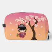 Sakura Kokeshi Doll - Geisha Girl on Peach Waschbeutel (Vorderseite)