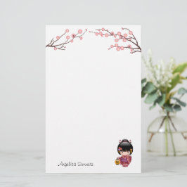Sakura Kokeshi Doll - Kimono Geisha Girl Briefpapier