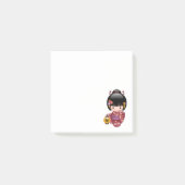Sakura Kokeshi Doll - Kimono Geisha Girl Post-it Klebezettel (Vorderseite)