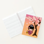 Sakura Kokeshi Doll - Niedlich Geisha Girl on Peac Notizbuch (Innenseite)