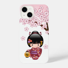 Sakura Kokeshi Doll - Niedliches japanisches Geish iPhone 14 Hülle