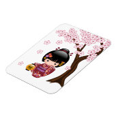Sakura Kokeshi Doll - Niedliches japanisches Geish Magnet (Linke Seite)