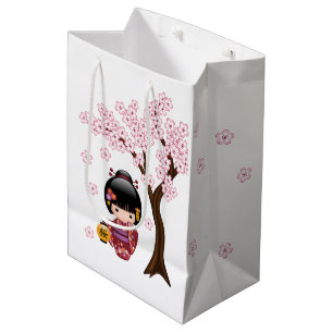 Sakura Kokeshi Doll - Niedliches japanisches Geish Mittlere Geschenktüte