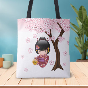 Sakura Kokeshi Doll - Niedliches japanisches Geish Tasche