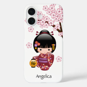 Sakura Kokeshi-Puppe - Süßes japanisches Geisha-Mä iPhone 16 Hülle