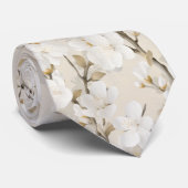 Sakura Krawatte - Blüten creme (Gerollt)