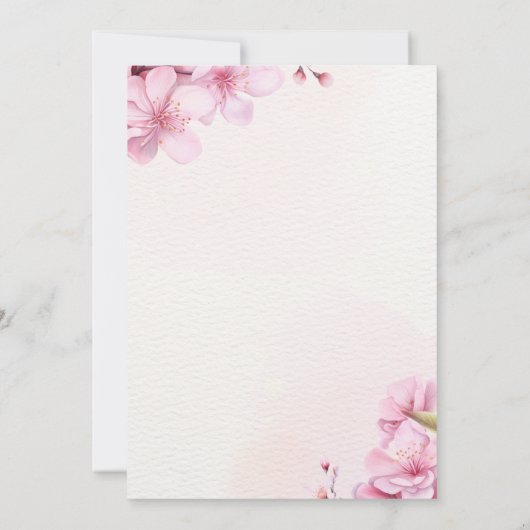 Sakura Liebe Bloom Cherry Blossom Brautparty Einladung (Rückseite)