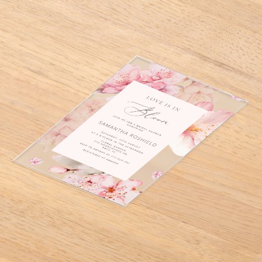 Sakura Liebe ist in Bloom Brautparty Acryleinladungen (Ablage )