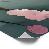 Sakura-Malerei Rosa Japanisch Pagode Gebäude nebel Poster (Ecke)