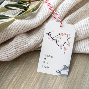Sakura Mountain Casual Wedding Gift Tag v2 Geschenkanhänger