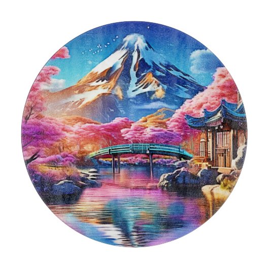 Sakura Mountain: Frühlingsszene Schneidebrett (Vorderseite)