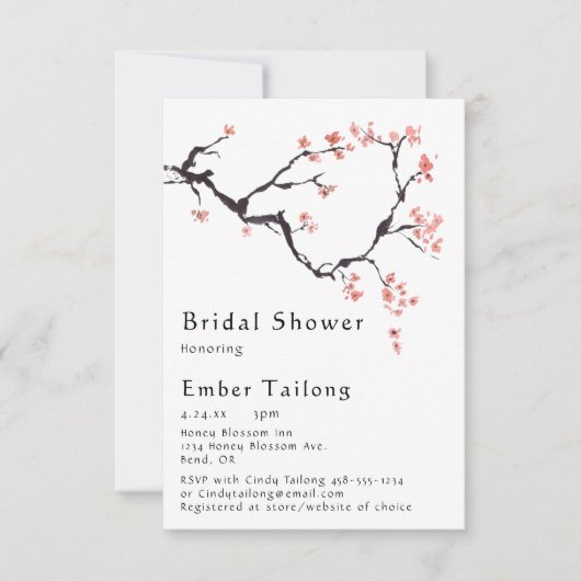 Sakura Mountain | Lässige Brautdusche Einladung (Vorderseite)