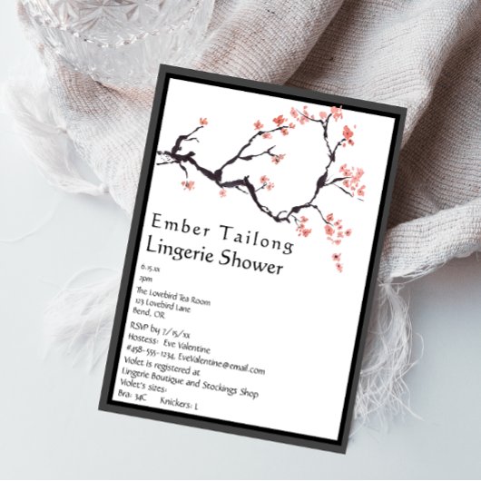 Sakura Mountain | Lässige Fingerabdruckdusche an d Einladung