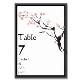 Sakura Mountain | Lässige Grenze v2 Hochzeit Tischnummer (Vorderseite)