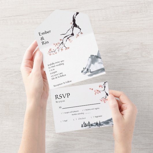 Sakura Mountain | LÄSSIGE UAWG All In One Einladung (Abreißen)