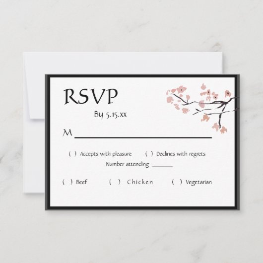 Sakura Mountain | Lässige UAWG v2 Grenze mit Datum RSVP Karte (Vorderseite)