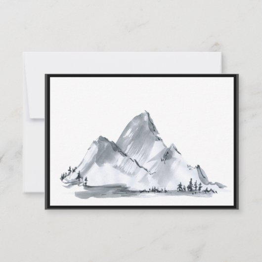 Sakura Mountain | Lässige UAWG v2 Grenze mit Datum RSVP Karte (Rückseite)