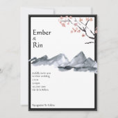 Sakura Mountain | Lässige v2 Grenzhochzeit Einladung (Vorderseite)